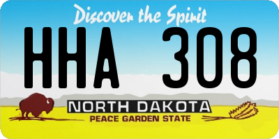 ND license plate HHA308