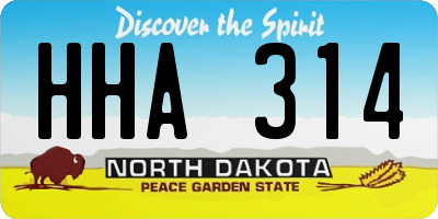 ND license plate HHA314