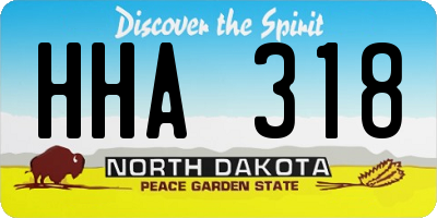 ND license plate HHA318