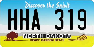 ND license plate HHA319
