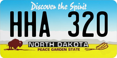ND license plate HHA320