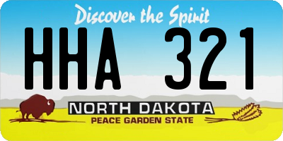 ND license plate HHA321