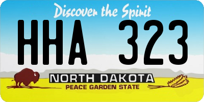 ND license plate HHA323