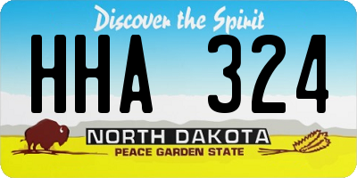 ND license plate HHA324