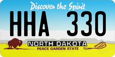ND license plate HHA330