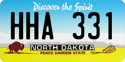 ND license plate HHA331