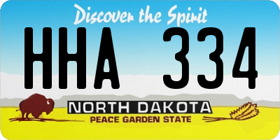 ND license plate HHA334