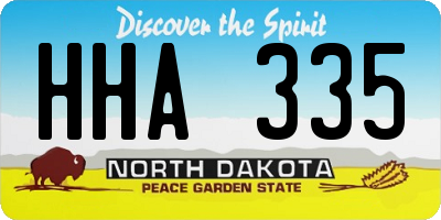 ND license plate HHA335
