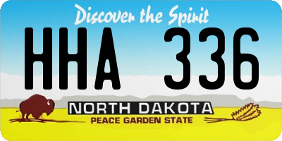 ND license plate HHA336