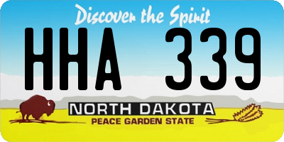 ND license plate HHA339