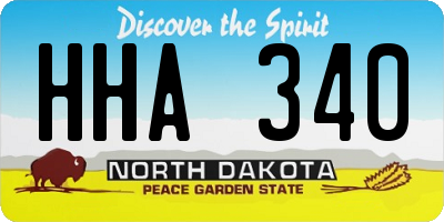 ND license plate HHA340