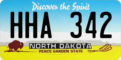 ND license plate HHA342