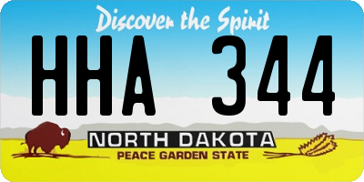 ND license plate HHA344