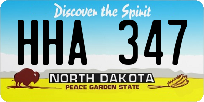 ND license plate HHA347