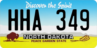 ND license plate HHA349