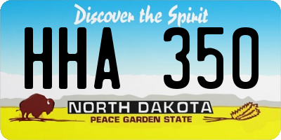 ND license plate HHA350