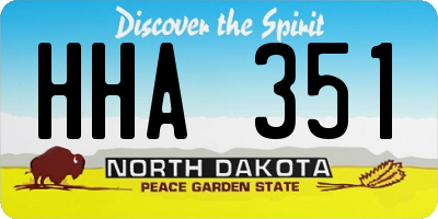 ND license plate HHA351