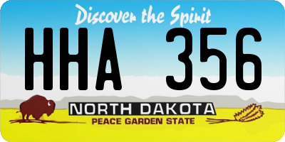 ND license plate HHA356