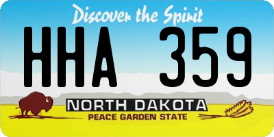 ND license plate HHA359
