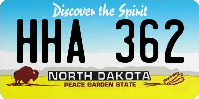 ND license plate HHA362