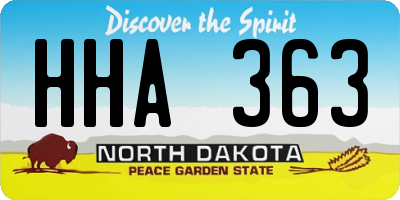 ND license plate HHA363