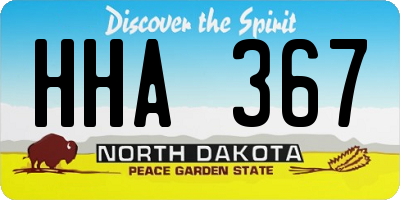 ND license plate HHA367