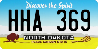 ND license plate HHA369