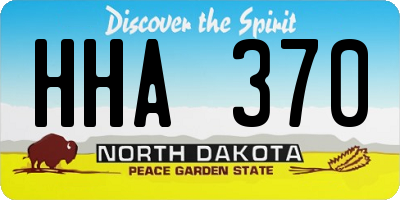 ND license plate HHA370