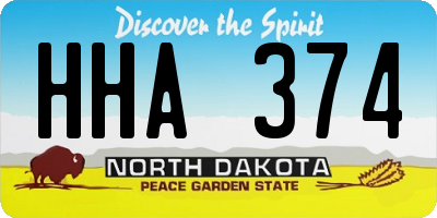 ND license plate HHA374