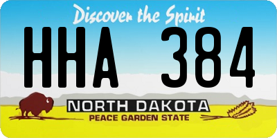 ND license plate HHA384