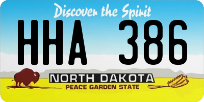 ND license plate HHA386