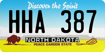 ND license plate HHA387