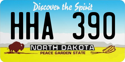 ND license plate HHA390