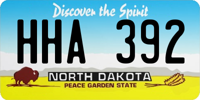 ND license plate HHA392