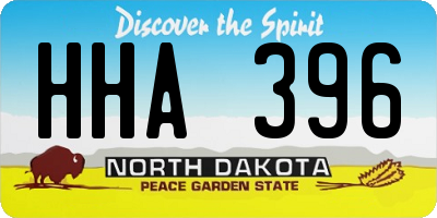 ND license plate HHA396