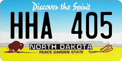 ND license plate HHA405