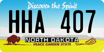 ND license plate HHA407