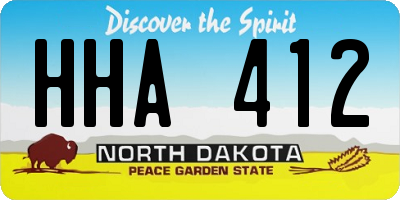 ND license plate HHA412