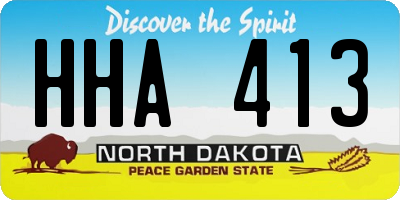 ND license plate HHA413