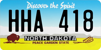 ND license plate HHA418