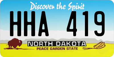 ND license plate HHA419