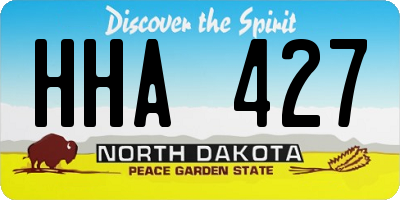 ND license plate HHA427