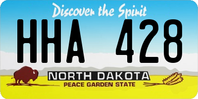 ND license plate HHA428