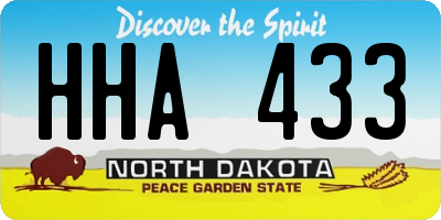 ND license plate HHA433