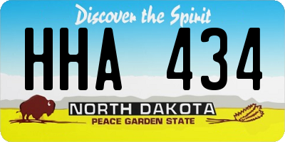 ND license plate HHA434