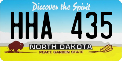 ND license plate HHA435