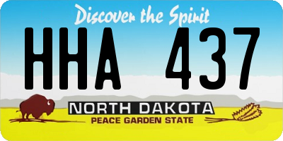 ND license plate HHA437