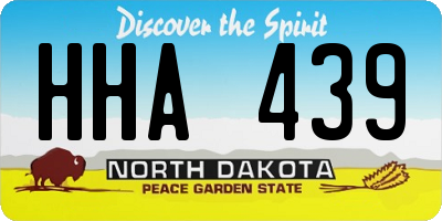 ND license plate HHA439