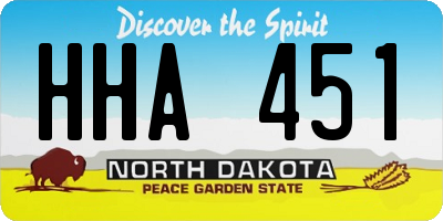 ND license plate HHA451