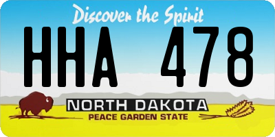 ND license plate HHA478